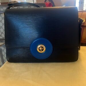 Louis Vuitton black and blue epi shoulder/cross body bag